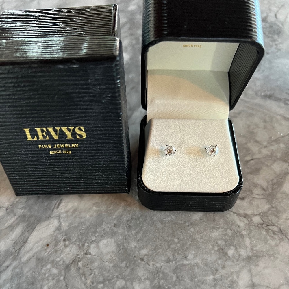 Martini setting diamond stud earrings
